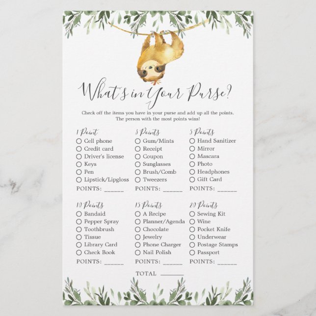 Sakta djur - babyskor - vad är i din handväska (Framsida)