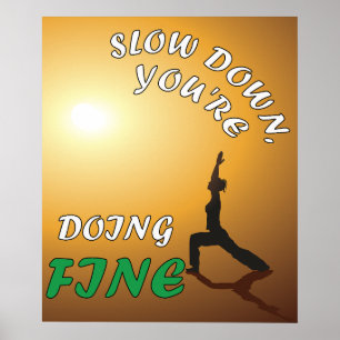 Sakta ner Bran Motivational Yoga Poster