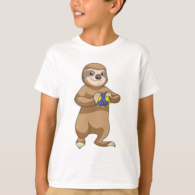 Sakta som handbollsspelare med handboll t shirt (Framsida)