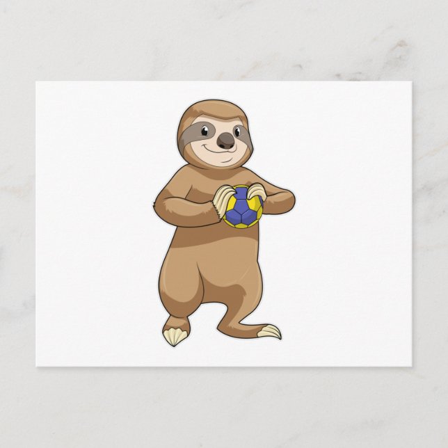 Sakta som handbollsspelare med handboll vykort (Framsida)