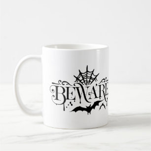 Sakta, spindlar och fladdermöss Halloween-typogra Kaffemugg
