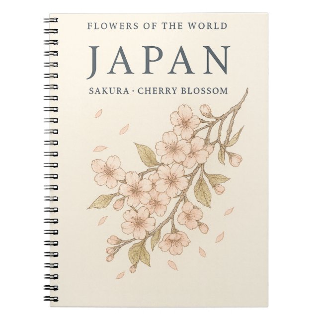 Sakura anteckningsbok – Körsbärsblom från Japan (Framsidan)