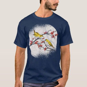 Sakura Bird Animal Lover Fågelskådning Cherry Blos T Shirt
