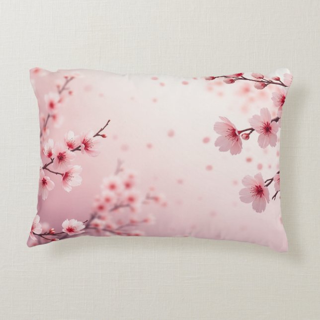 Sakura Bliss Cushion - Elegant Cherry Blommar Desi Prydnadskudde (Baksidan)