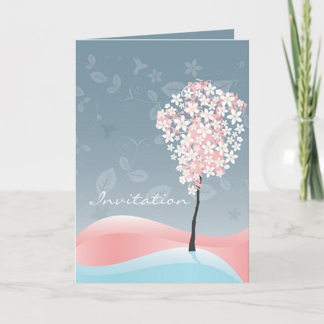 Sakura Blommar Greeting Card Inbjudan (Framsida)