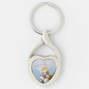 Sakura Blommar Twisted Heart Silverfärgad Nyckelring