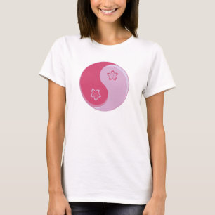 Sakura Blommar Yin Yang T Shirt