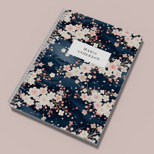 Sakura Blommigt Vågigt Linjer Monogram