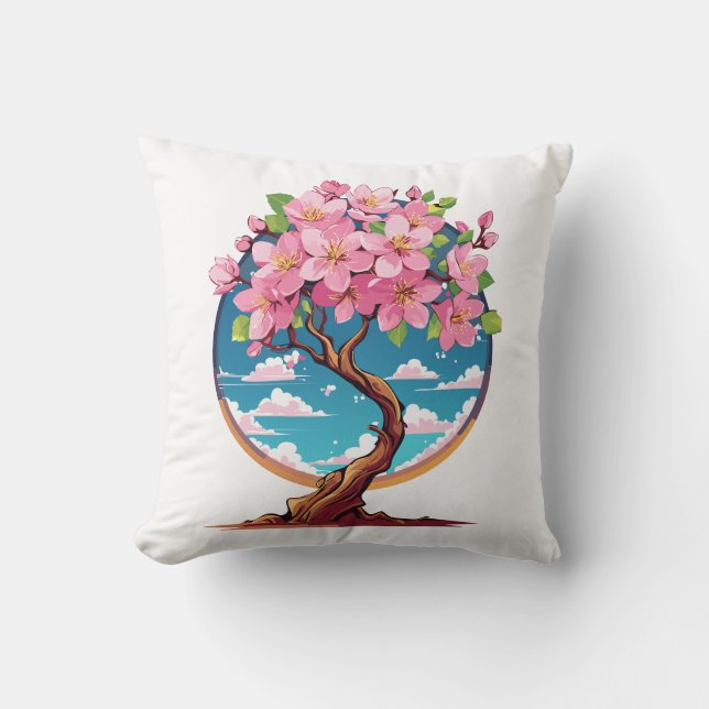 Sakura blommor blommar kudde (Framsida)