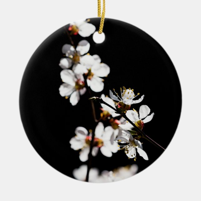 Sakura blommor julgransprydnad keramik (Framsidan)