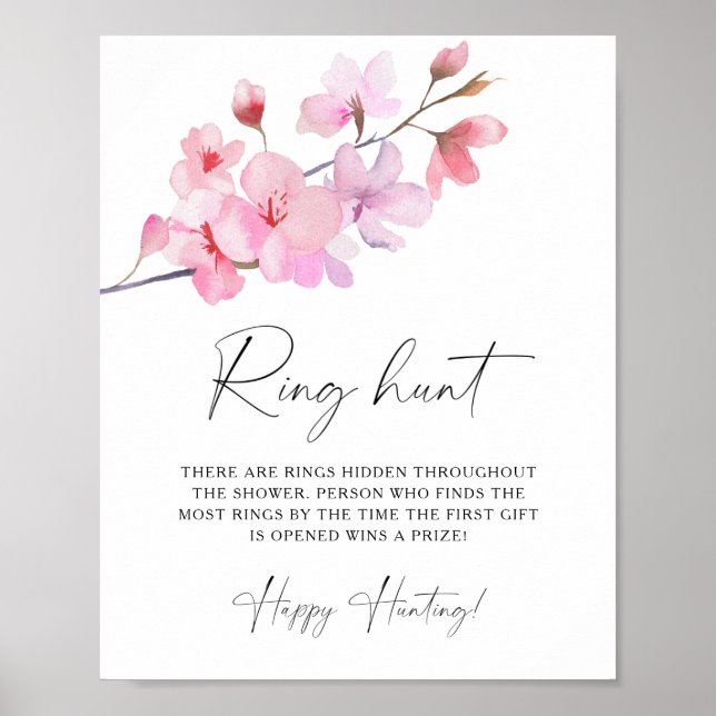 Sakura - Bröllisleken ringjakt bridal shower spel Poster (Framsidan)