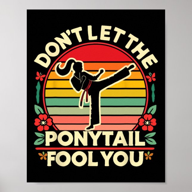 Sakura Butterfly Karate Girl Låt inte Ponytai Poster (Framsidan)
