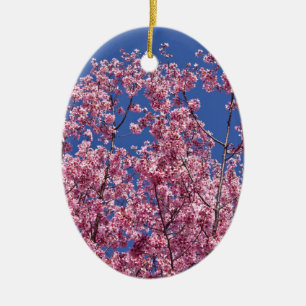 Sakura Cherry-Blommar in to Blue Julgransprydnad Keramik