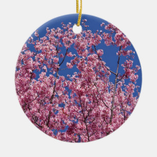 Sakura Cherry-Blommar in to Blue Julgransprydnad Keramik