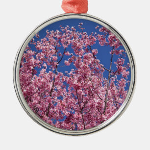 Sakura Cherry-Blommar in to Blue Julgransprydnad Metall