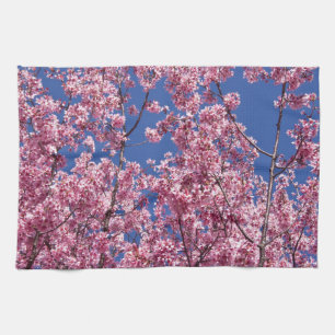 Sakura Cherry-Blommar in to Blue Kökshandduk