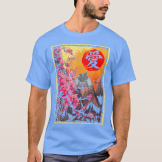 Sakura Cherry Blommar Japanska Tokyo Sol Pigeons K T Shirt
