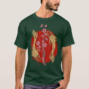 Sakura Cherry Blommar Koi Fish Pond Nishikgoi Koi T Shirt