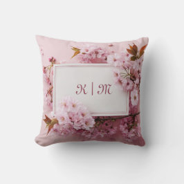 Sakura Cherry Blommar Rosa Bröllop Kudde