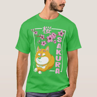 Sakura Cherry Blommar Shiba Inu Hund Japansk Cultu T Shirt