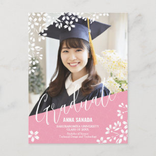 SAKURA/Cherry blommar Studenten-meddelande Inbjudan Vykort