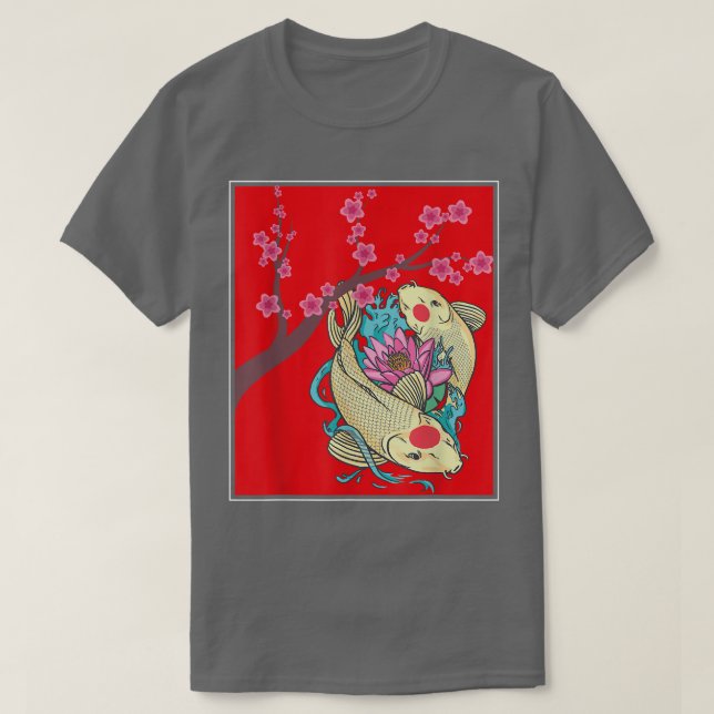 Sakura Cherry Blommar Taisho Sanke Japansk fisk K T Shirt (Design framsida)