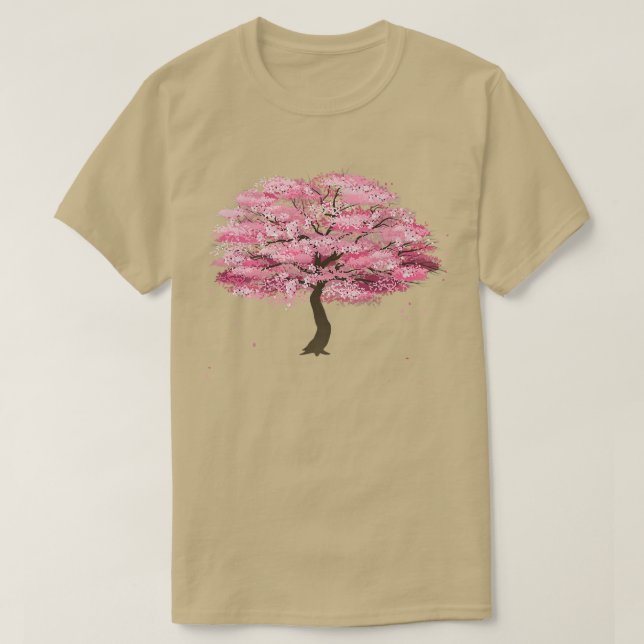 SAKURA CHERRY BLOMMAR TRÄD BLOOMS I VÅR T SHIRT (Design framsida)