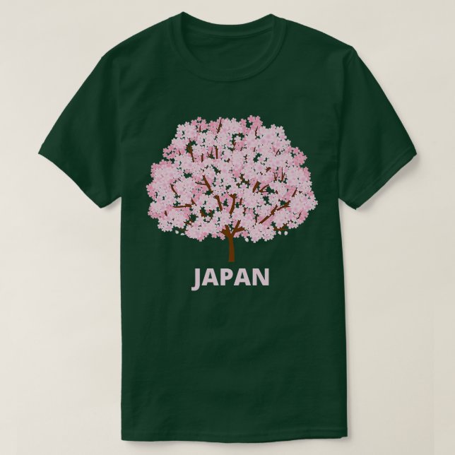 Sakura Cherry Blommar Träd Japan T Shirt (Design framsida)