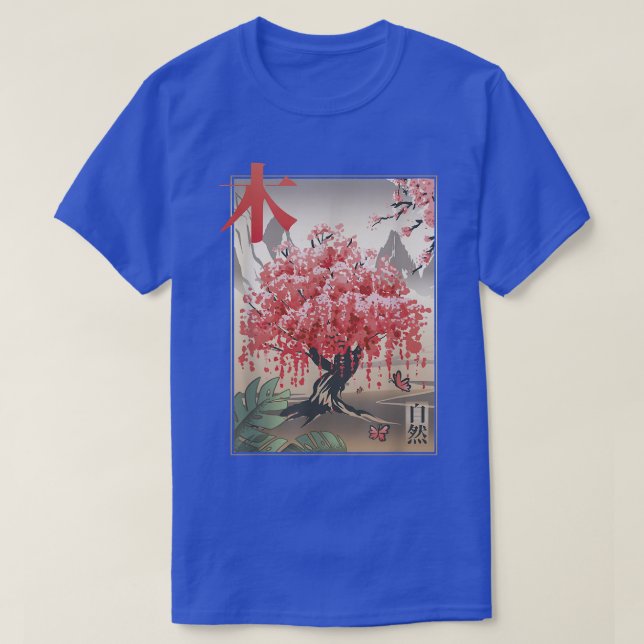 Sakura Cherry Blommar Träd japansk konst  T Shirt (Design framsida)