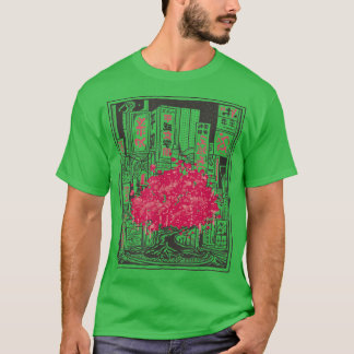 Sakura Cherry Blommar Träd på framsidan av Japans  T Shirt