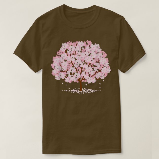 Sakura Cherry Blommar Träd T-Shirt (Design framsida)