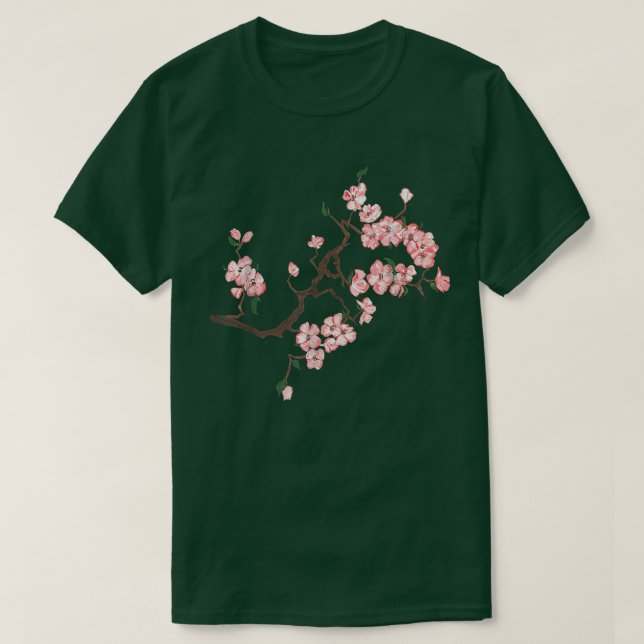 Sakura Cherry blommar twig T Shirt (Design framsida)