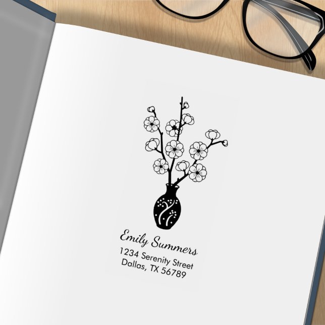 Sakura Cherry Blommar Vas Adress Stämpel (Skapare uppladdad)