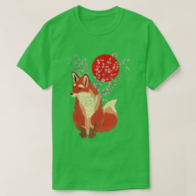 Sakura Cherry Blommar Wildlife Forest Animal Lover T Shirt (Design framsida)