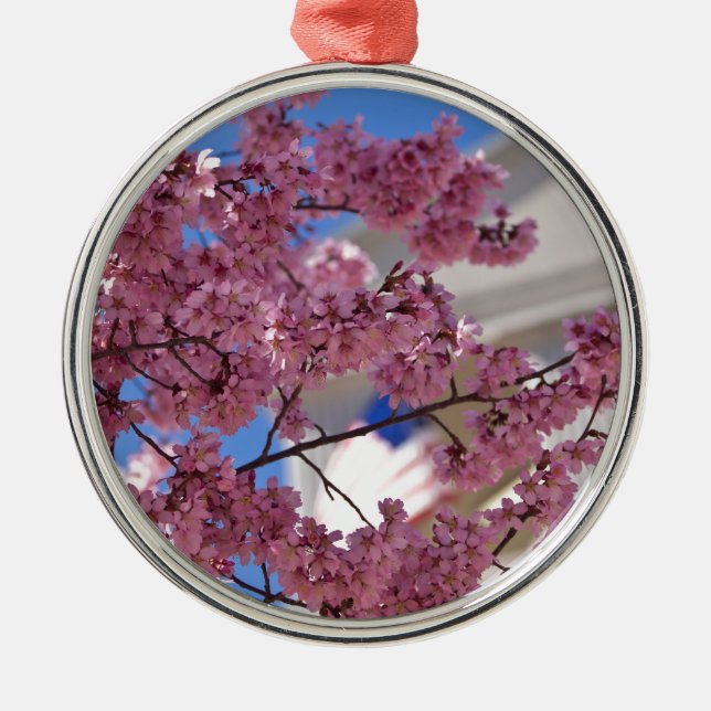 Sakura Cherry Blommars Americana Julgransprydnad Metall (Framsidan)