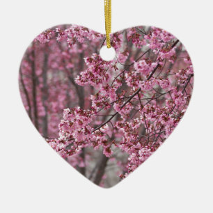 Sakura Cherry Blommars Flowing Rosa Julgransprydnad Keramik