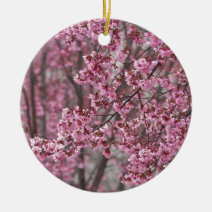 Sakura Cherry Blommars Flowing Rosa Julgransprydnad Keramik