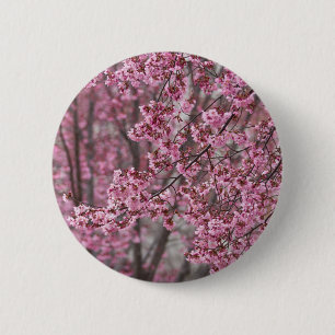 Sakura Cherry Blommars Flowing Rosa Knapp