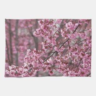 Sakura Cherry Blommars Flowing Rosa Kökshandduk
