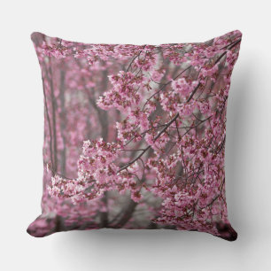 Sakura Cherry Blommars Flowing Rosa Kudde