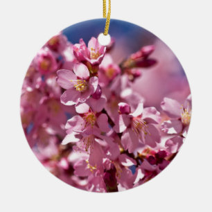 Sakura Cherry Blommars Kissed by Sunlight Julgransprydnad Keramik