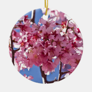 Sakura Cherry Blommars Red Stars Julgransprydnad Keramik