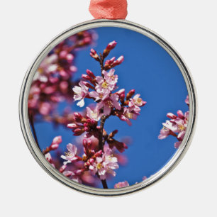 Sakura Cherry Blommars Touching Blue Julgransprydnad Metall