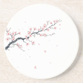 Sakura Cherry Blossom Branch Sandstone Coaster Underlägg