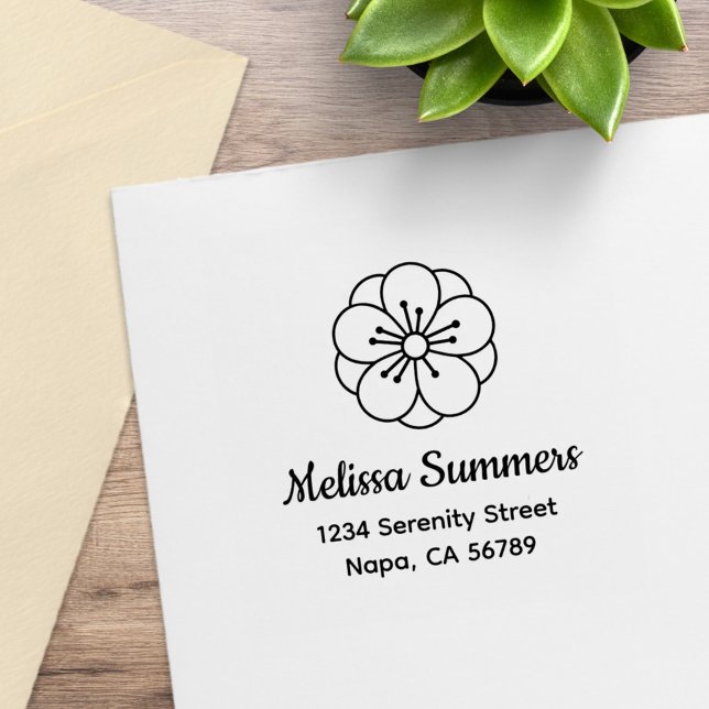 Sakura Cherry Blossom Flower Address Stämpel (Skapare uppladdad)