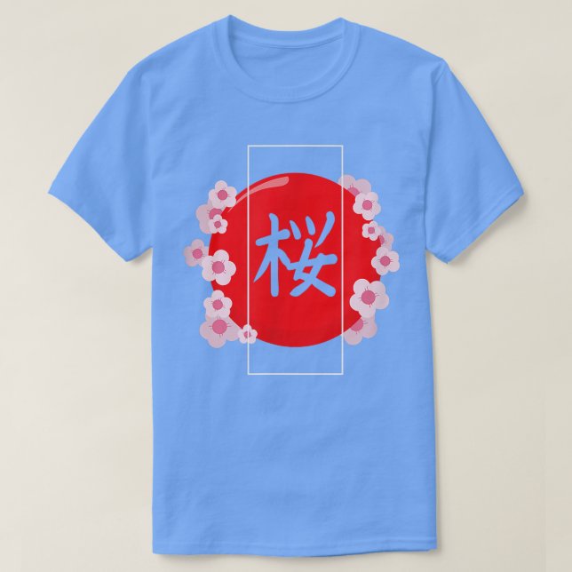 Sakura Cherry Blossom Kanji 1109 T Shirt (Design framsida)