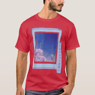 Sakura Cute Anime Vaporwave Japanska nattstaden T- T Shirt