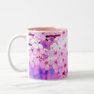 Sakura - drömlik körsbärsröd blommar Två-Tonad mugg