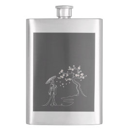 Sakura Elegance: Kimono Woman Classic Flask Fickplunta