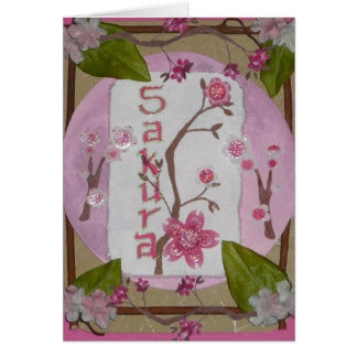 Sakura femåne hälsningskort